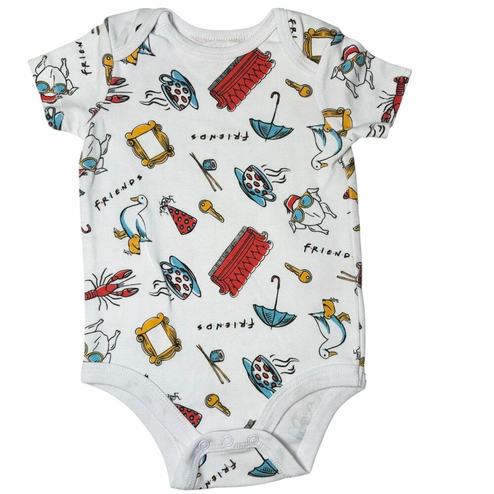 NWOT Friends Bodysuit Bundle Girls TV Show Gray Black White 12 Months - Picture 2 of 8